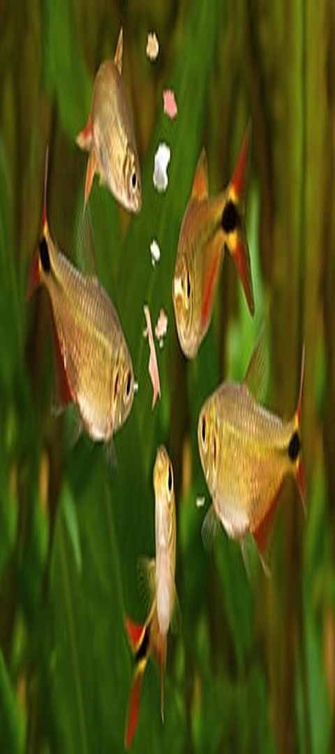 Fische teilen sich das Fischfutter